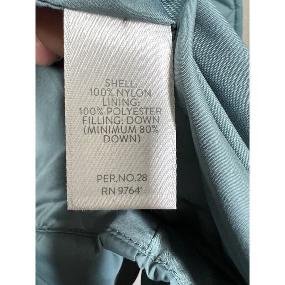 J. Jill Down Puffer Coat Large Blue Spruce Full Zip New - Picture 3 of 5